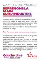 Flyer « Avec Léon Deffontaines, reprenons la main sur l'industrie » - La gauche unie pour le monde du travail, 13 mars 2024