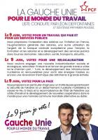 Flyer « Des candidat·es issu·es du monde du travail et des luttes sociales, et avec le PCF, d'autres forces de gauche » - La Gauche unie pour le monde du travail, 14 mars 2024