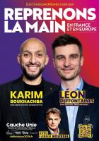 Affiche « Reprenons la main en France et en Europe avec Karim Boukhachba et Léon Deffontaines » - PCF Oise, 23 avril 2024
