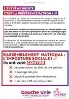 Flyer « L'extrême droite, c'est la préférence patronale » - La Gauche unie pour le monde du travail, 25 avril 2024