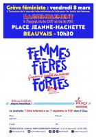 Flyer « Grève féministe : 8 mars » - PCF Oise, 29 février 2024